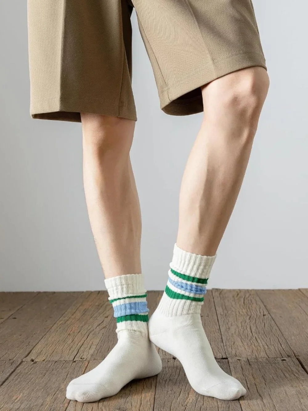 5 Pairs Striped Crew Socks for Men & Women | Casual Comfort & Style